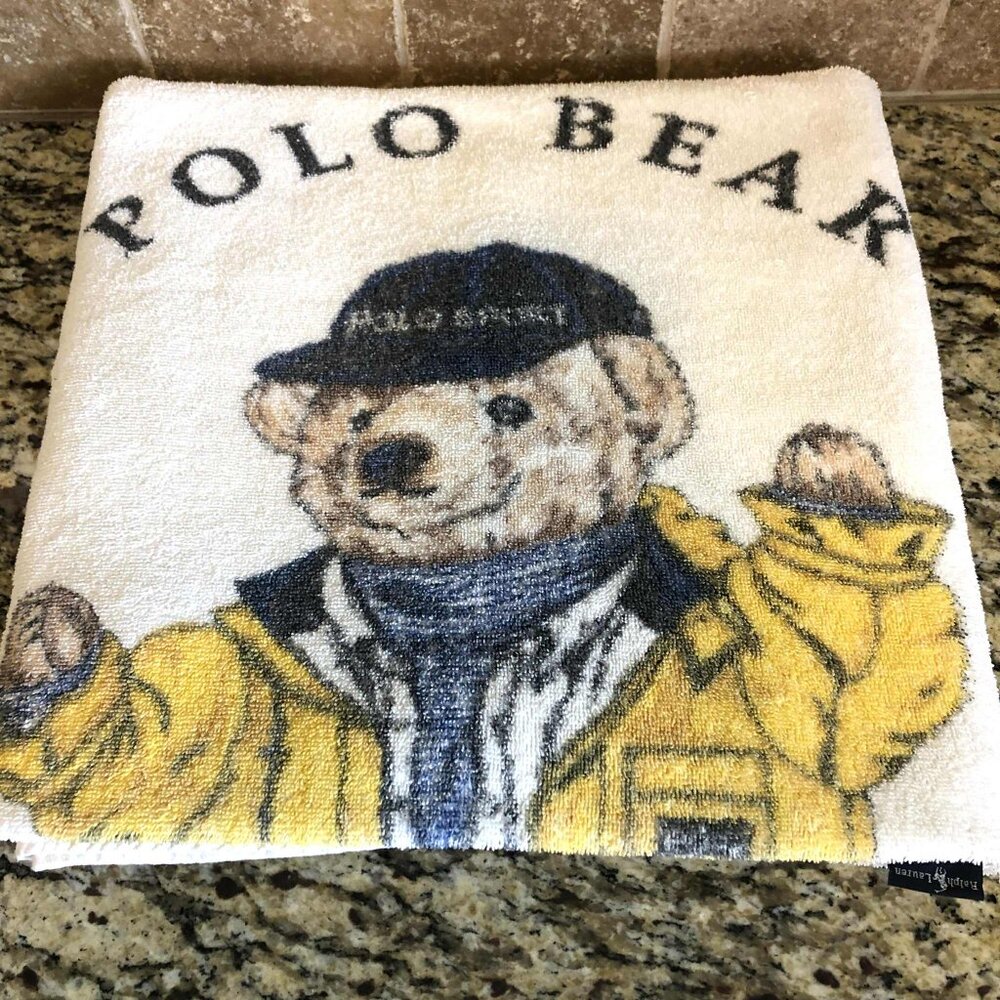 Y2K Vintage 1992 RALPH LAUREN Polo Sport Polo Bear Beach Towel 72"X 35" - Picture 2 of 4